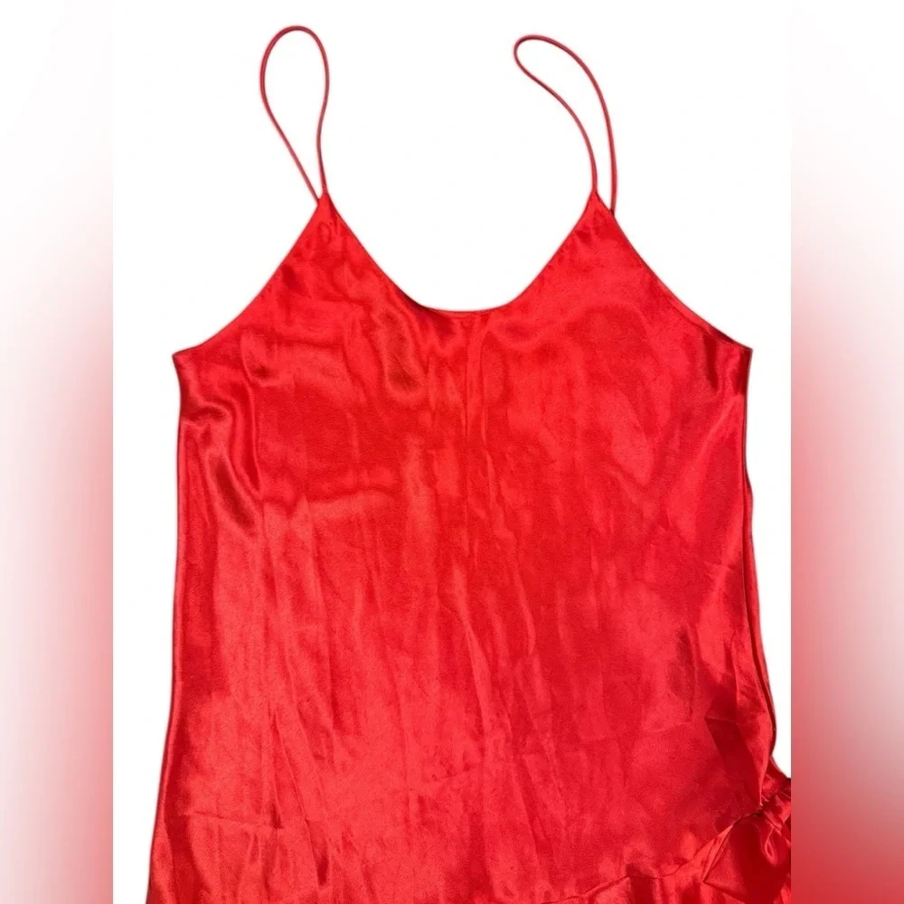 BEAUTIFUL Vintage LIZ Red Bow Mini Slip Dress Size Medium. - Picture 5 of 7